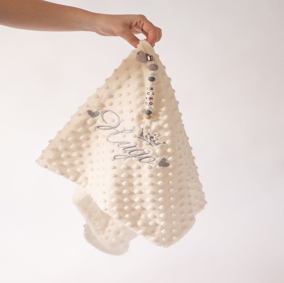 Baby blanket custom name and free pin. Font 7 used